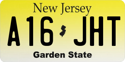 NJ license plate A16JHT