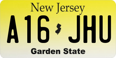 NJ license plate A16JHU