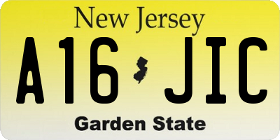 NJ license plate A16JIC