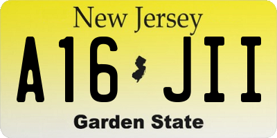 NJ license plate A16JII