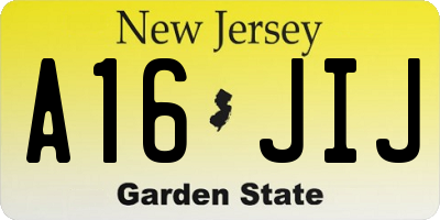 NJ license plate A16JIJ