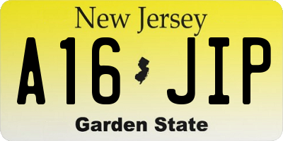 NJ license plate A16JIP