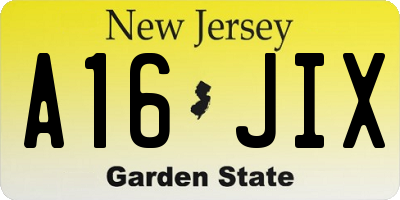 NJ license plate A16JIX