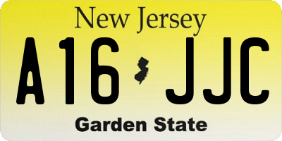 NJ license plate A16JJC