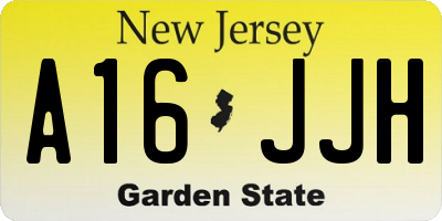 NJ license plate A16JJH