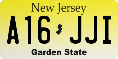 NJ license plate A16JJI