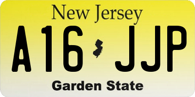 NJ license plate A16JJP