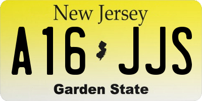 NJ license plate A16JJS