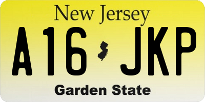 NJ license plate A16JKP