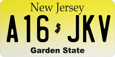 NJ license plate A16JKV