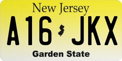 NJ license plate A16JKX