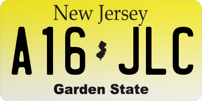 NJ license plate A16JLC