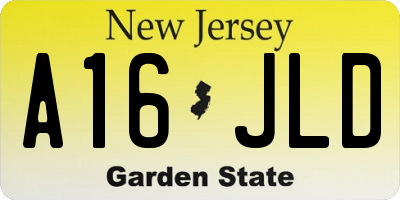 NJ license plate A16JLD