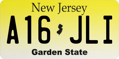 NJ license plate A16JLI