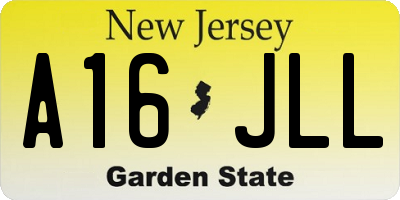 NJ license plate A16JLL