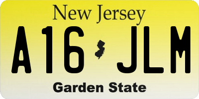 NJ license plate A16JLM