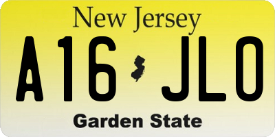 NJ license plate A16JLO