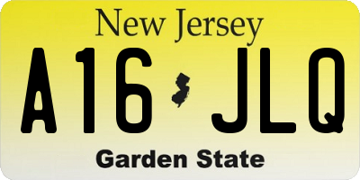 NJ license plate A16JLQ