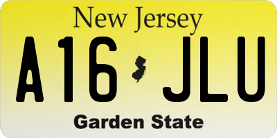 NJ license plate A16JLU