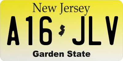 NJ license plate A16JLV