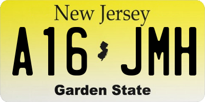 NJ license plate A16JMH