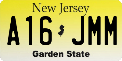 NJ license plate A16JMM