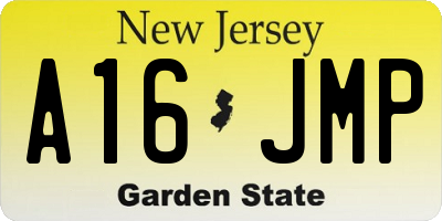 NJ license plate A16JMP