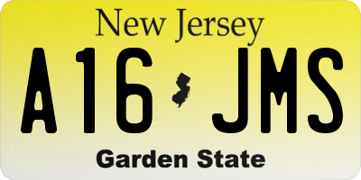 NJ license plate A16JMS