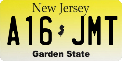 NJ license plate A16JMT