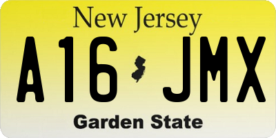 NJ license plate A16JMX