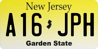 NJ license plate A16JPH
