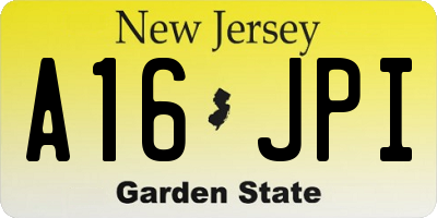 NJ license plate A16JPI
