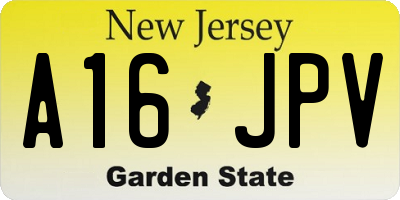 NJ license plate A16JPV
