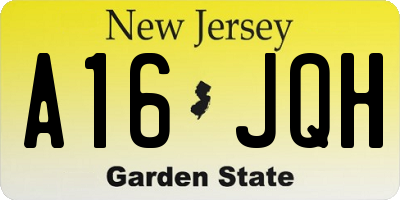 NJ license plate A16JQH