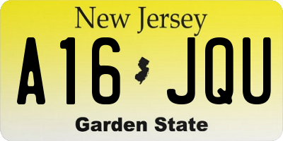 NJ license plate A16JQU