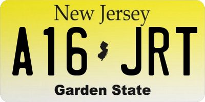NJ license plate A16JRT