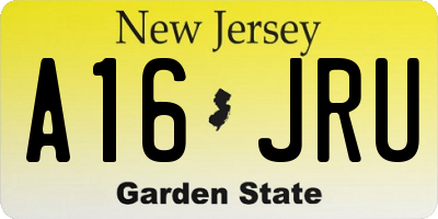 NJ license plate A16JRU