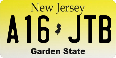 NJ license plate A16JTB