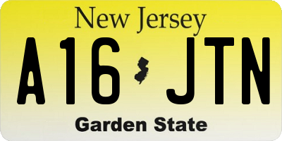 NJ license plate A16JTN