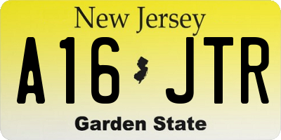 NJ license plate A16JTR