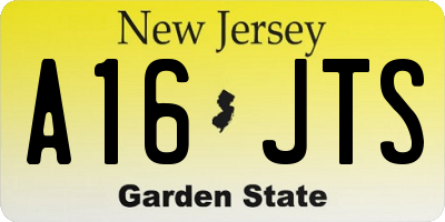 NJ license plate A16JTS