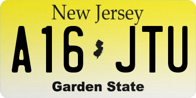 NJ license plate A16JTU
