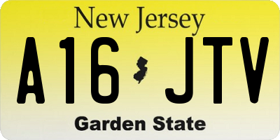 NJ license plate A16JTV