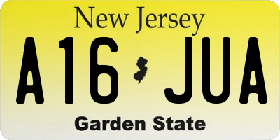 NJ license plate A16JUA