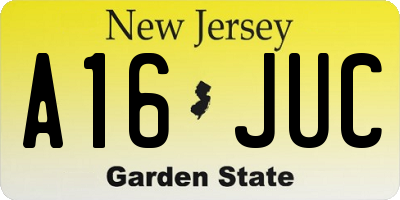 NJ license plate A16JUC