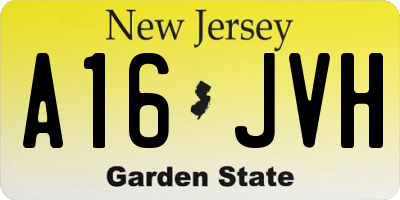 NJ license plate A16JVH