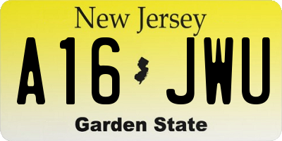 NJ license plate A16JWU