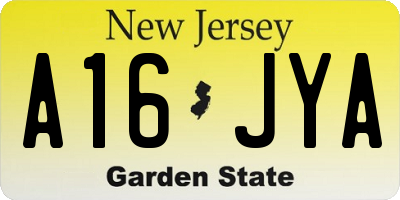 NJ license plate A16JYA