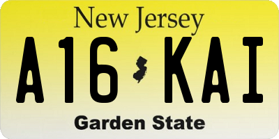 NJ license plate A16KAI