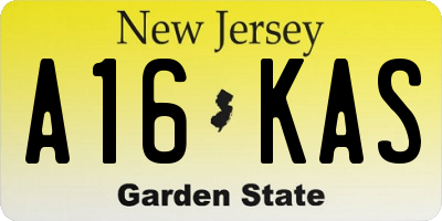 NJ license plate A16KAS